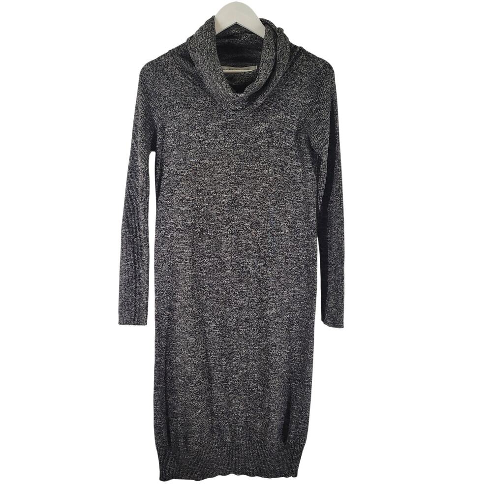 Max Studio Knit Sweater Dress‎ Womens Medium Gray Turtle neck Cowl neck